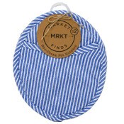 Wholesale - 2pk Blue White Stripe Black Neo-Prene Oval Pot Holders C/P 48, UPC: 195010189408